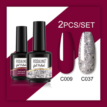 ROSALIND Gel Nail Polish 2Pcs/Set For Manicure Nails Art UV Gel Need Base Top Coat Vernis Semi permanent Nail Polish 15ML